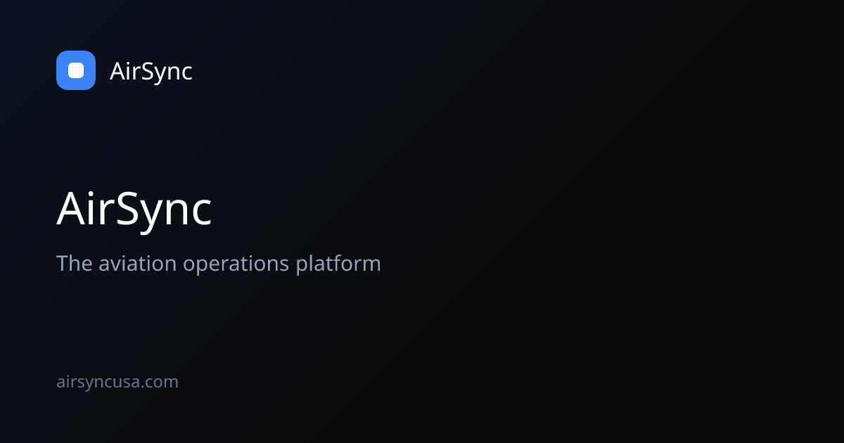 AirSync — the aviation operations platform